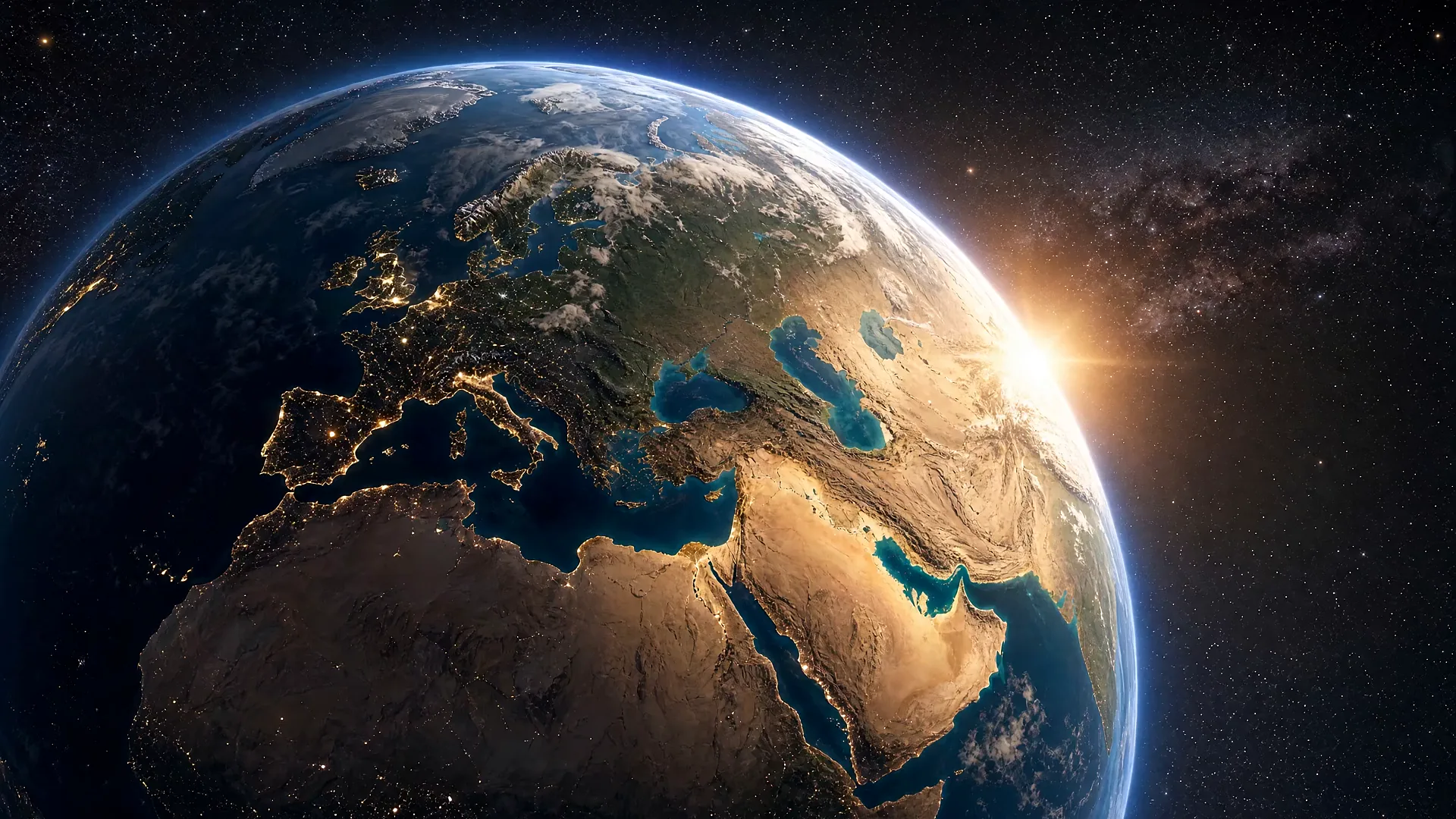 Planeta Zemlja iz svemira, Evropa i Arabijsko poluostrvo